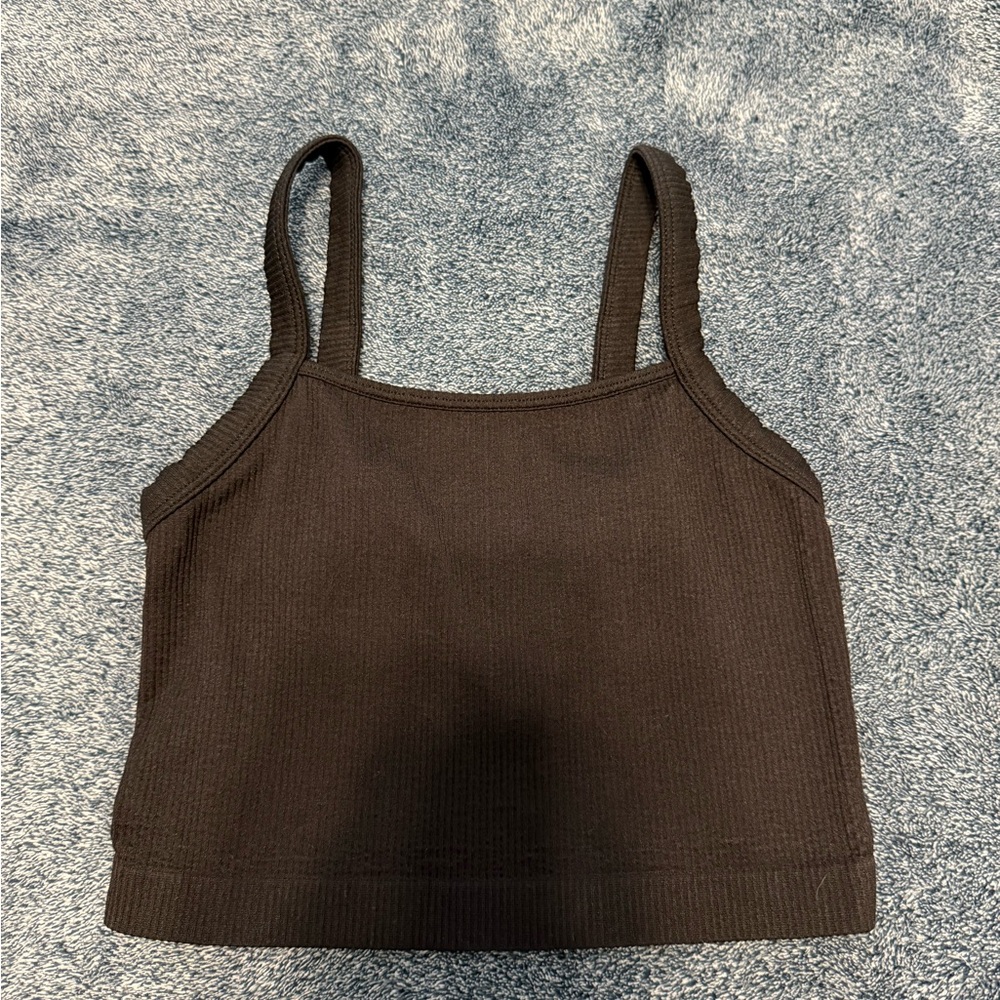 Colsie Black Ribbed Tank Top